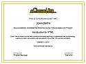 Completion Certificate - HTML5 Introduction