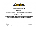 Completion Certificate - Introduction to ColdFusion Web Development
